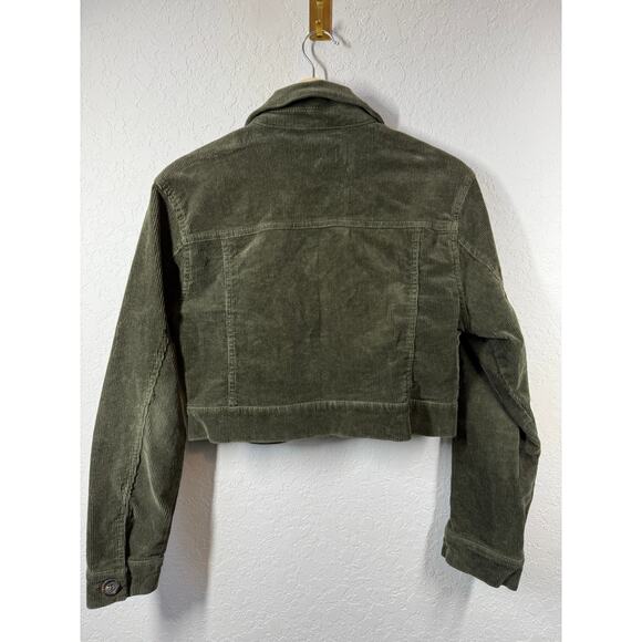 Love Tree Women's Cropped Olive Corduroy Jacket Size Small - Picture 8 of 8